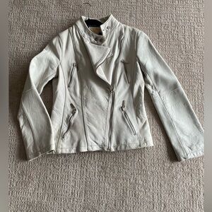 Michael Kors Women's Genuine Lambskin Leather Slim fit Biker Jacket